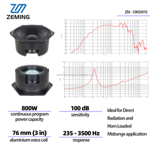 Haut-parleur de milieu de gamme de 10 pouces, haut-parleur néodyme pa, système de sonorisation extérieur de 800 W, <span class=keywords><strong>ligne</strong></span> de sonorisation, 8 ohms, haut-parleur de milieu de gamme de 10 pouces en aluminium - Product Image 2