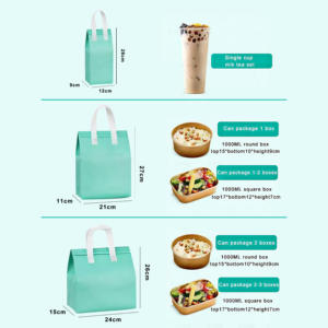 Sac isotherme personnalisé pour petites entreprises, en non-tissé rouge, pour emballage de café, thé, aliments, à emporter, recyclable, en matériau PP - Product Image 4