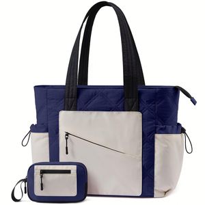 Wholesale Puffer Shopping Bag Quilted Puffy Teacher Tote Nurse Bag <b>Large</b> Shoulder Laptop <b>Purse</b> - Product Image 5