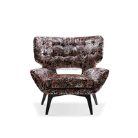 Fauteuil de salon simple de style moderne imprimé léopard sauvage chaise berçante de loisirs design d'art original meubles de maison appartement