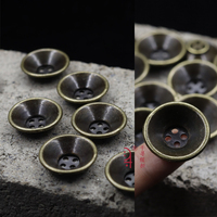 Kancing Mantel Logam Seng Antik Perunggu 25mm Empat Lubang Cekung Dalam, Laris Terjual