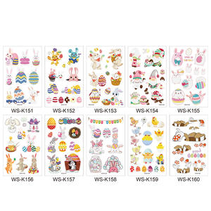 Lapin de Pâques à la mode et autocollant de tatouage <span class=keywords><strong>temporaire</strong></span> d'oeuf foncé pour les enfants matériel de papier blanc de conception de visage et de corps imperméable - Product Image 3