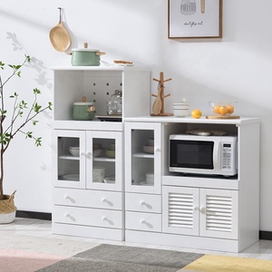 <span class=keywords><strong>Four</strong></span> à micro-ondes combiné Armoire <span class=keywords><strong>de</strong></span> cuisine en bois massif avec rangement et tiroirs - Product Image 6