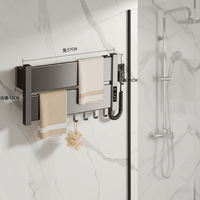 Sèche-serviettes électrique mural intelligent en alliage d'aluminium avec thermostat intégré