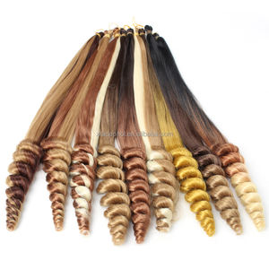 18 Inch Pre-stretched <strong>French</strong> <strong>Curl</strong> Braids Ombre Straight Curly Ends High Temperature Fiber Goddess Wave Braiding Hair - Product Image 1