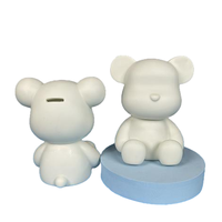 Kit DIY Ours Fluide Personnalisé en Résine Blanche, Figurine Faite Main avec Peintures Acryliques, Vente en Gros OEM, Décoration Maison, Jouet Artistique