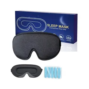 2023 Ice Silk 3D Eye Mask And Foam Earplugs Set Night Sleep Eye Cover Blindfold With Adjustable Strap For Travel Nap Yoga