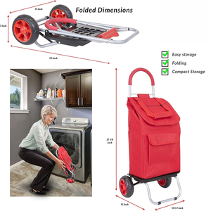 Carrito de Mano Desmontable al por Mayor, Carrito de Aluminio para Equipaje, Carrito de Compras Plegable con 2 Ruedas, Retráctil, OEM - Product Image 5