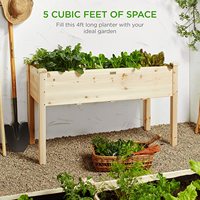 Jardinière surélevée moderne en bambou naturel pour plantes d'extérieur, fleurs, fruits, légumes et herbes aromatiques
