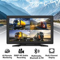 Caméra embarquée pour camion 4CH AHD Fleet DVR avec écran 10,1 pouces, moniteur à écran partagé, caméra de recul étanche, vision nocturne, enregistrement en boucle