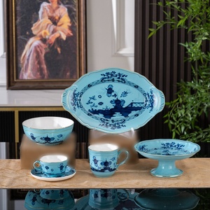 Hot Selling Italian Oriental Luxury European Style Blue fish plate Ceramic Tableware Series - Product Image 5