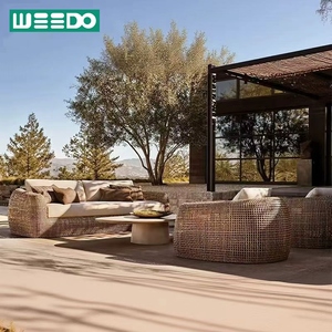 Luxury Modern <b>Rattan</b> Aluminum Farmhouse Park Villa Apartment Hotel Garden Set Eco-Friendly UV Resistant Waterproof - Product Image 1