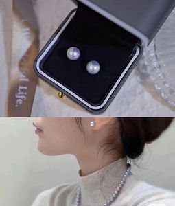 Xinfly New Model 2024 Woman <b>Blue</b> Pearl Akoya 18k Real Gold Fine Jewelry <b>Stud</b> <b>Earring</b> - Product Image 4