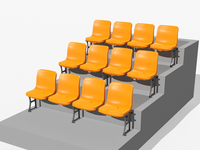 Chaise pliante en plastique HDPE résistant aux intempéries et stabilisé aux UV pour gradins et tribunes