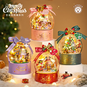Blocs de construction boule d'arbre de Noël Puzzle assemblé ornements filles saint valentin Pot de fleur cadeau de fête des enfants - Product Image 4