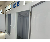 Fabricant de machine de stockage de blocs de glace réfrigérés à grande capacité pour usage commercial en extérieur, conception murale à température unique