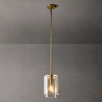 Suspension de cuisine en acier et verre transparent, luminaire suspendu à intensité variable pour îlot de cuisine, comptoir de bar, salle à manger, luminaire personnalisé, vente en gros, ETL