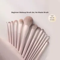 Set Kuas Rias Peach Blossom Baru 18pcs, Kit Kuas untuk Eyeshadow, Blush, Contouring, dan Blending untuk Pemula, Koleksi Kuas Lengkap