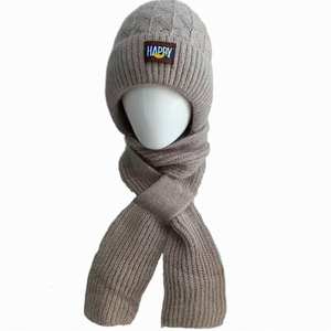 Hiver Logo personnalisé Protection intégrée des oreilles Casquette coupe-vent <span class=keywords><strong>Echarpe</strong></span> d'hiver en laine Mohair <span class=keywords><strong>Bonnet</strong></span> <span class=keywords><strong>Echarpe</strong></span> pour femmes - Product Image 5