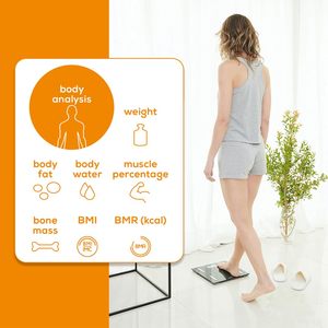 Báscula Digital Inteligente de Vidrio para Baño, con Certificación FCC, CE y ROSH, Funciona con Batería, Medición de Grasa, Wi-Fi y Transmisión de Audio - Product Image 3