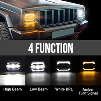 Projecteur Led carré 4 fonctions 80W 6500K, 7x6, 5x7, phare Led avec Halo blanc et ambre