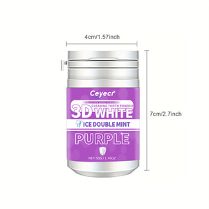 Ceyecr V34pap5 3 días púrpura blanco hierbas blanqueamiento dientes polvo manchas rejuvenecimiento tamaño Regular cuidado bucal polvo de dientes - Product Image 5