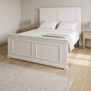 Spacious <b>Double</b> Size Wooden <b>Bed</b> Frame - Vintage European Radiata/MDF <b>Platform</b> <b>Bed</b> for Comfortable Bedroom Living - Product Image 1