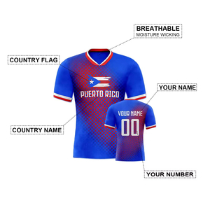 Camiseta de Fútbol Personalizada de Puerto Rico Sublimada para Fanáticos, Número Personalizado, Uniforme de Fútbol de Secado Rápido, Kit de Fútbol por Sublimación - Product Image 3