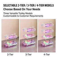 Table basse moderne en acrylique transparent pour salon, pliable et mobile, design iridescent avec roulettes, couleur et taille personnalisables