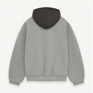 Sweat à capuche pour homme en molleton épais 100% coton, décontracté, uni, surdimensionné, avec col à capuche, pour la saison printanière - Product Image 2