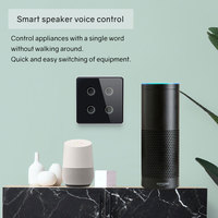 Tuya TYSH Tuya Eu Standard maison intelligente luxe Concave panneau de verre Wifi écran tactile commutateurs applique murale interrupteur intelligent 86mm