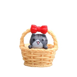 Decoración de Cesta con Figuras de Gatos en Miniatura, Adornos de Plástico Ecológicos para el Hogar, Escritorio, Oficina y Jardines en Miniatura - Product Image 5