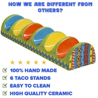 Support à tacos en céramique coloré fait à la main avec 6 séparateurs pour coquilles de tacos souples ou dures