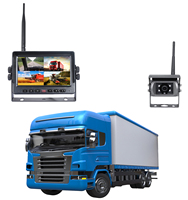 Monitor Inalámbrico AHD de 7 Pulgadas para Automóvil, Detección de Alarma AI BSD, Monitor de Autobús, Monitor Cuádruple con Grabación para Camión