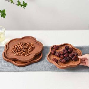 Assiettes rondes en bois d'acacia, légères, pour servir des en-cas, des fruits, des bonbons, des noix et des desserts - Product Image 2