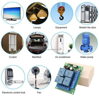 Control Remoto Inalámbrico de 4 Canales y 433MHz con 2 Transmisores, Alcance de 50m, Receptor de Relé de CC 12V 10A para Puerta Eléctrica de Garaje