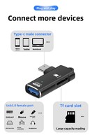 Lector de Tarjetas SD y TF USB 3.0 Todo en Uno, Tipo-C y Micro USB OTG, Lector de Tarjetas de Memoria Externo para Laptop Android