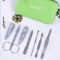 Kit de coupe-ongles personnalisé avec logo, professionnel, 7 pièces, outils de manucure pour les pieds, coupe-ongles en acier inoxydable avec couleurs