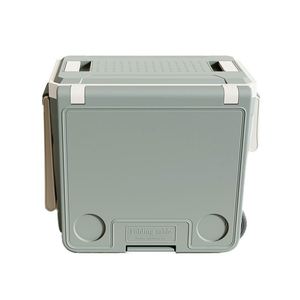 Customized 45L Large Folding Portable Insulated Wheeled <b>Cooler</b> <b>Box</b> with Food & Cans Storage for Outdoor Camping at Best Price - Product Image 2