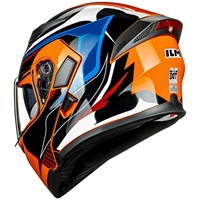 Casque intégral modulaire à visière double relevable ILM pour moto, certifié DOT, modèle 902, orange