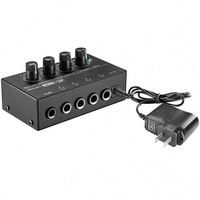 DAYMIC HA400 4 Kanallı Kulaklık Amplifikatörü Mini Stereo Kulaklık Amp Monitör Dağıtımı Stüdyo Kaydı için 4 Giriş Canlı DJ