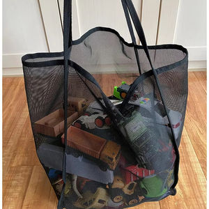 Wholesale <b>Mesh</b> Beach <b>Bag</b> Cosmetic Large Tote with Zipper Pocket for Family Pool Toys & Vacation Essentials - Product Image 5