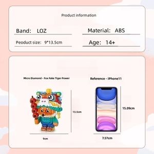 LOZ <span class=keywords><strong>Wei</strong></span> Micro blocchi di costruzione di particelle volpe finta tigre modello giocattolo per bambini stile nazionale assemblaggio e giocattolo alla moda regalo - Product Image 3