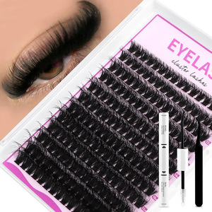 <span class=keywords><strong>Kit</strong></span> de <span class=keywords><strong>faux</strong></span> <span class=keywords><strong>cils</strong></span> en grappe 80D personnalisés 10-18mm, extensions de <span class=keywords><strong>cils</strong></span> individuels DIY, <span class=keywords><strong>cils</strong></span> en <span class=keywords><strong>faux</strong></span> vison dense effet wispy courbure D, auto-greffables - Product Image 1