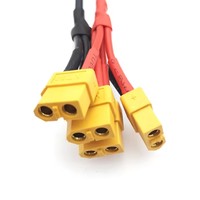 XT60 1 mâle à 4 femelle parallèle batterie connecteur câble double extension Y séparateur/4 voies 14AWG fil de Silicone pour batterie RC