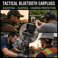OEM NRR 25dB Pelindung Pendengaran Elektronik Taktis Earbuds Earplugs Bluetooth Peredam Suara untuk Lapangan Tembak Berburu