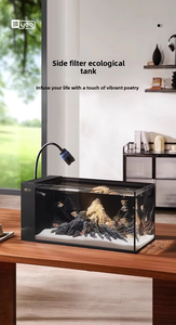אקווריום שולחני שקט YEE Ultra Clear עם פילטר צד משולב, אקווריום אקולוגי, 91% העברת אור, מיכל זרימה. - Product Image 6