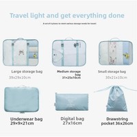 Organizador de Viaje de Tela No Tejida Estilo Coreano, Bolsa de Almacenamiento para Maletas, Clasificación y Categorización de Ropa, Modelo Yiwu 180807