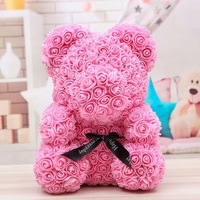 P-1 40cm Kunstmatige Pe Bloem Non-Woven Stof Teddy Rozenbeer Doos Aangepaste Kleur Feestdagen Decoratie voor Valentijnsdag