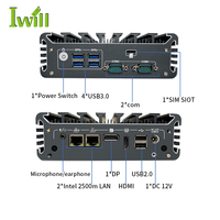Mini PC industriel sans ventilateur de sécurité 2 LAN 2 COM Rs485 TPM de 7e génération Core I5 de marque propre pour Win Linux